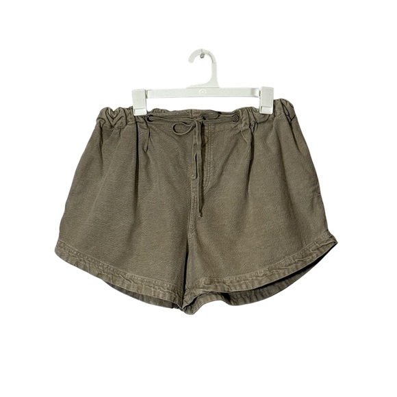 Free People Olive Shorts With Pockets,size XL,Made in India,100% Cotton - Picture 1 of 6